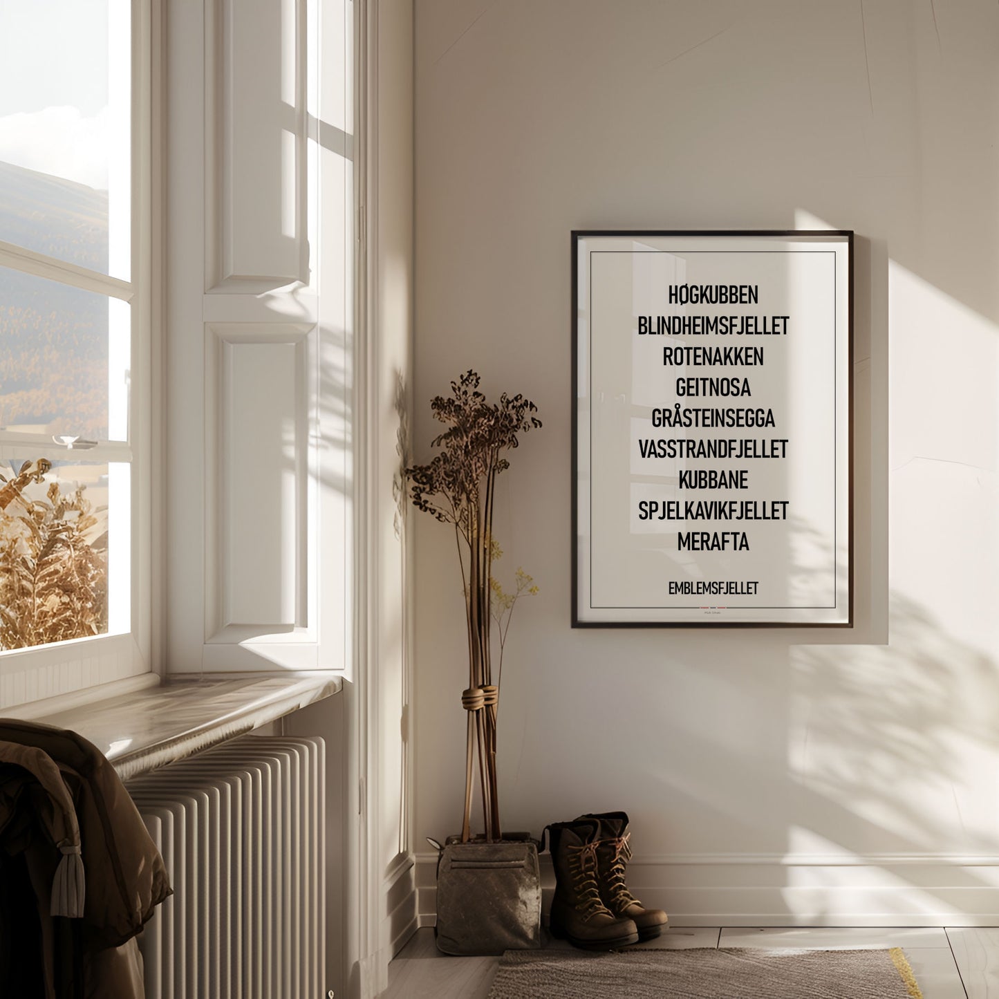 Emblemsfjellet - tekstplakat